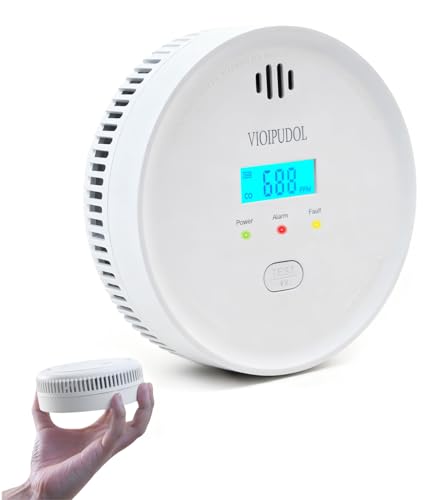 Image of Smoke and Carbon Monoxide Detector with Digital Display, 10-Year Lifespan with Replaceable Lithium Battery, Photoelectric Fire Alarm and Electrochemical CO Alarm with Test /Silence Button, 1 Pack