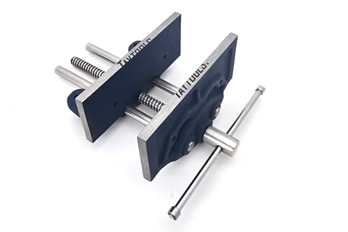 7' Light-Duty Woodworking Vise – Cast Iron Bench Vise with Trapezoidal Thread Screw & Dual Guide Bars – 6-1/8' Jaw Opening – Under-Bench Mount for Carpentry, Woodshop, and DIY Projects