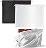 2 piezas de bolsas de almacenamiento con funda de polvo, bolsas de polvo para bolsos grandes, bolsa de almacenamiento de satén con cordón para bolsos, carteras, botas y organizador de viaje (negro + blanco, 19.6 * 15.7 pulgadas) 2
