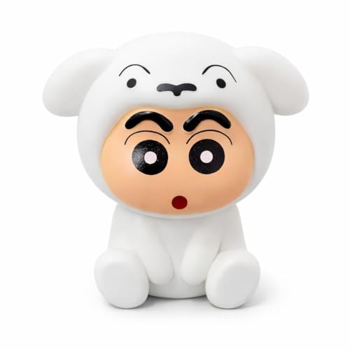 Image of The Happy Station Shin-chan Shiro Night Light, Hard Plastic, LED Lamp with Push Button, White, Small Size, Portable, Bedroom Lighting, Battery Powered