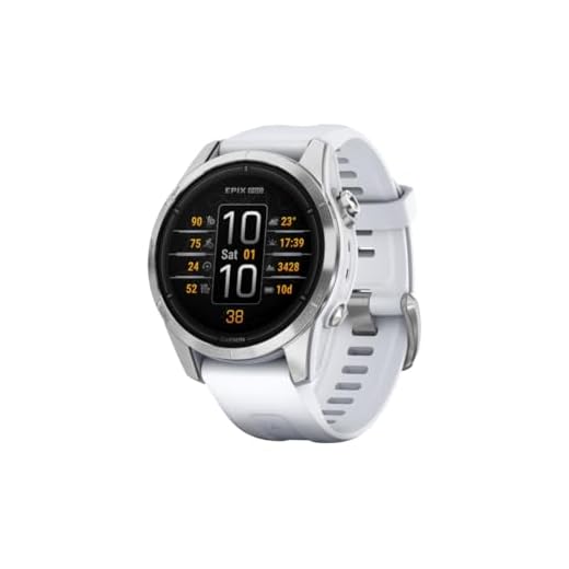 Garmin Epix Pro - Montre GPS Multisports connectée avec écran Amoled – Silver avec Bracelet Blanc – Boîtier 42 mm