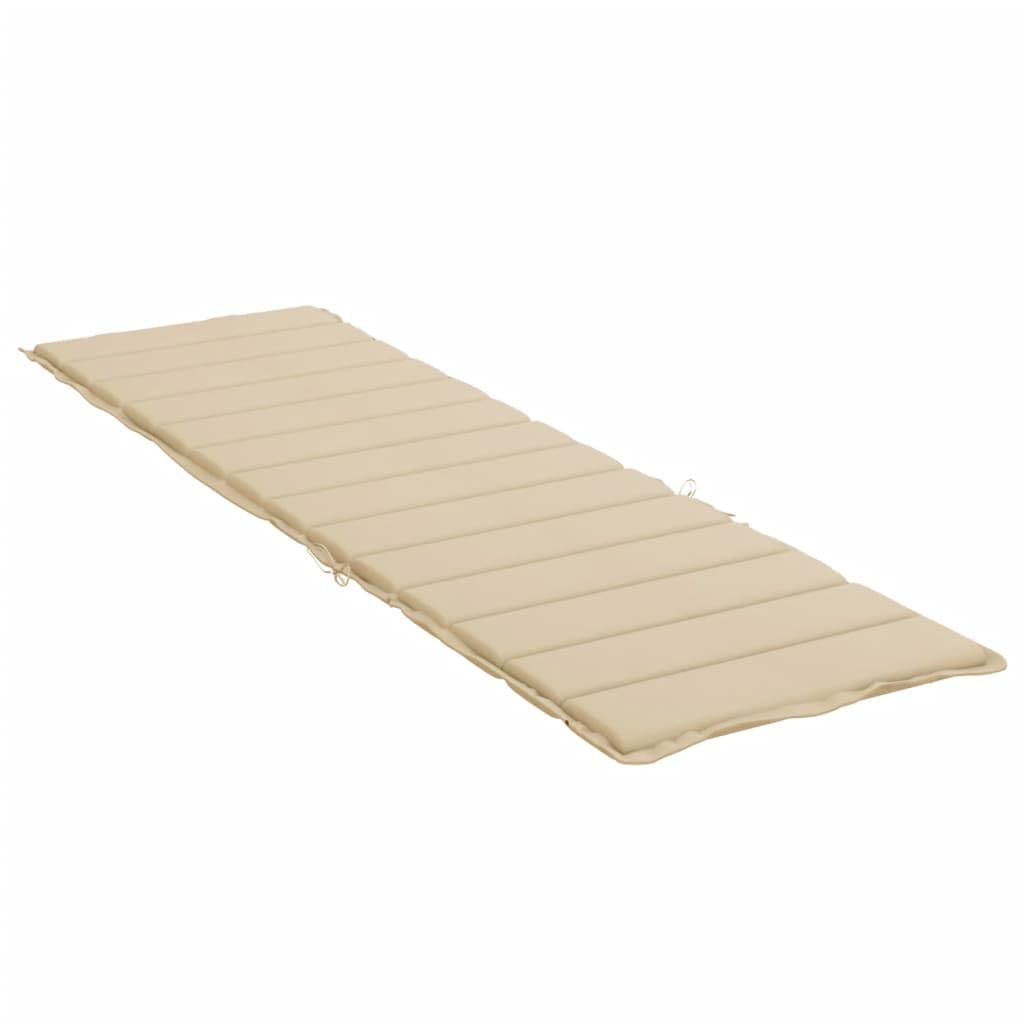 Nakładka na leżak, beżowa, 200 x 60 x 3 cm, tkanina Oxford z miękką wyściółką i antypoślizgowym wzorem, na leżak ogrodowy