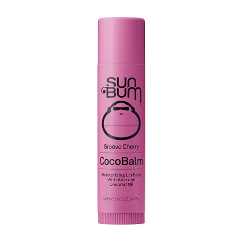 Image of Sun Bum Cocobalm Groove Cherry Hydrating Lip Balm - 0.15 oz Stick | Enriched with Aloe Vera and Coconut Oil to Moisturize Dry, Chapped Lips
