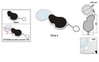 INSIZE 7514-1 FOLDING MAGNIFIER WITH ILLUMINATION, Magnification 2.5X