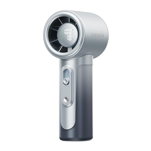 Image of Handheld Portable Fan, Adjustable Speed Powerful Mini Personal Fan, Rechargeable 5000mAh Battery Up to 18 Hours Runtime, Pocket Turbo Fan with Smart LED Display for Travel, Office, Outdoor