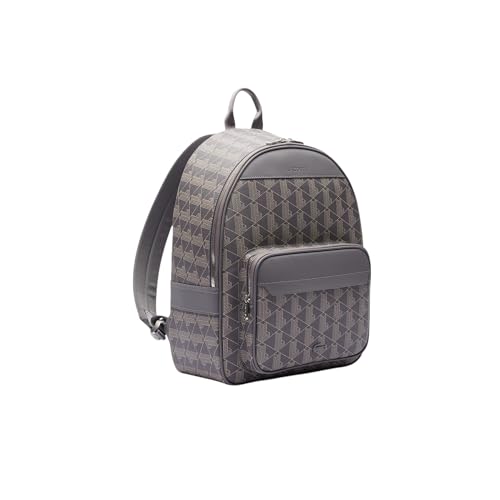 Image of Lacoste Mens The Blend Monogram Backpack, Monogram Brown, One Size