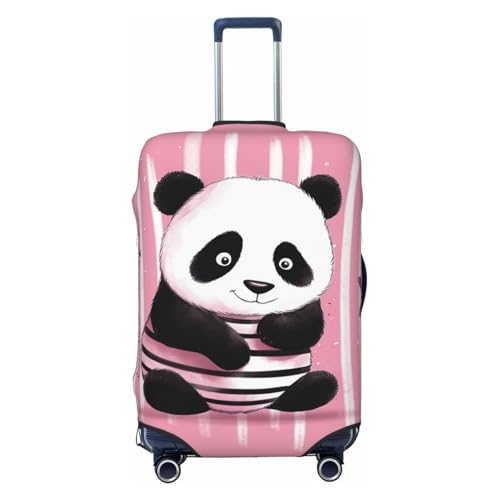 Travel Luggage Cover Striped Panda Suitcase Protector Elastic Washable Stretch Suitcase Protector Anti-Scratch Travel Suitcase Cover Fit 18-32 Inch Luggage