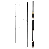 CNANRNANC Tragbare Kohlefaser-Angelrute ML Baitcast-Rute, 4-teilig, Reise-Design, EVA-Griff, Anti-Wicklungs-Führungen für Barsch, Schlangenkopf (gerader Griff, 1,8 m)