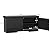 HOMSHO 2-Tier Storage Bench, 39.4" Wide Shoe Bench with Padded Seat Cushion, Entryway Bench with 2 Barn Doors and Adjustable Shelf, Black