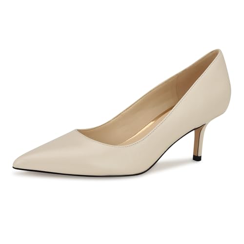 Nine West Women's Arlene Pump, Cream Leather 153, 8