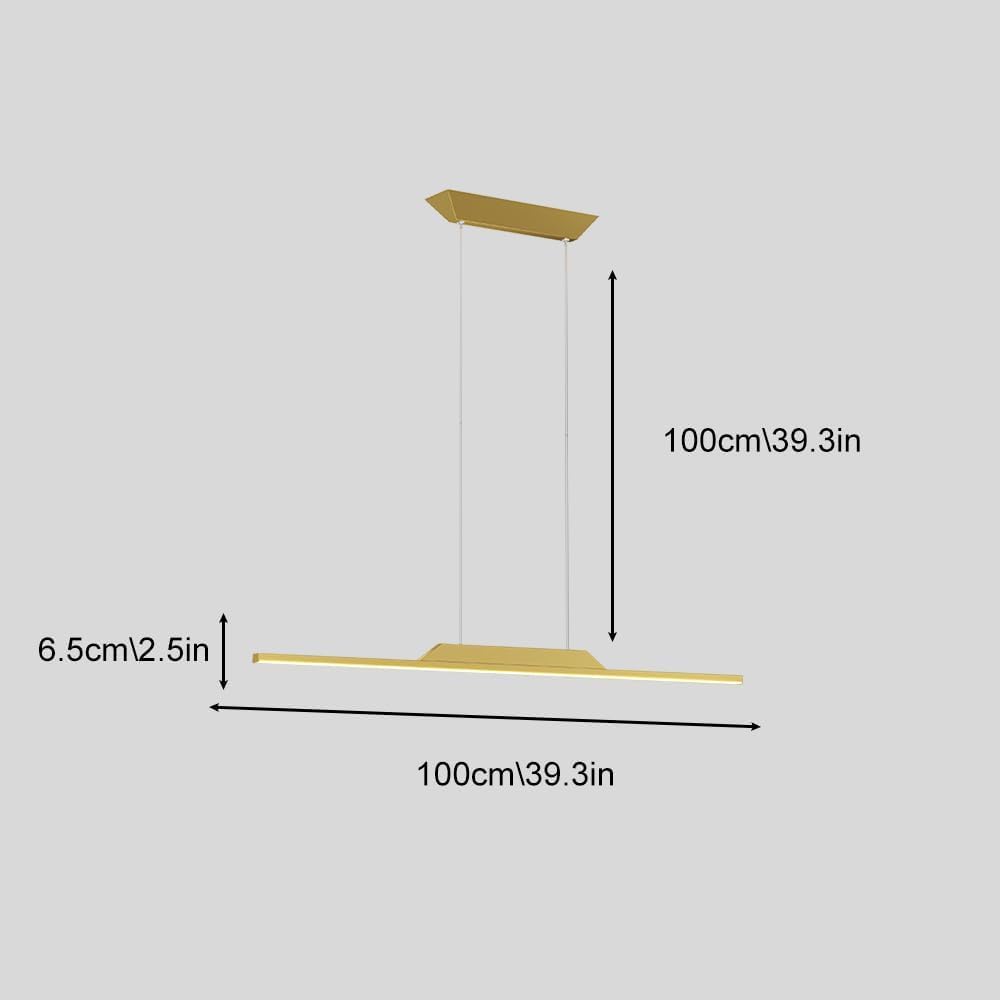 Lampada a Sospensione lineare, Lampada a Sospensione Minimalista a Striscia Lunga, lampadari a Sospensione per Sala da Pranzo, lampadari a LED dimmerabili, compatibili con luci da Tavolo da bilia