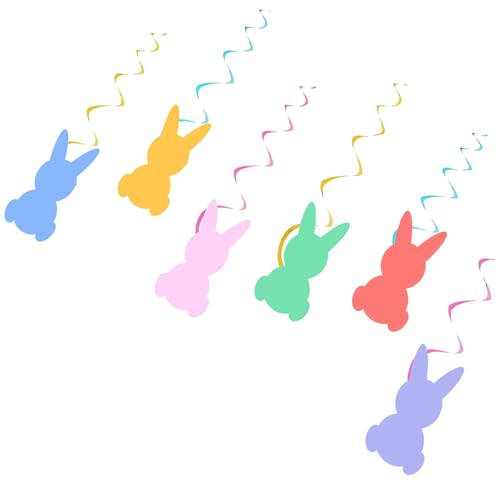 Zhoushen Guirnaldas temáticas de Pascua, remolinos de conejos, accesorios para exhibiciones de tiendas, decoración de eventos escolares, accesorios decorativos, letras de huevos