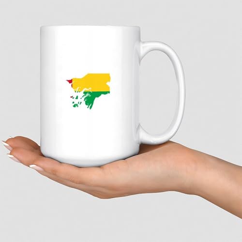 Mug Guinée-Bissau - Série des héros - Motif drapeau blanc - Tasse à café en céramique - Cadeau pour les employés - Unisexe - 445 ml