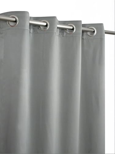 Image of 100% Blackout Curtains for Window- 6 Feet (Pack of 1) | Black Back Coated Fabric |Heat & Noise Insulation | Eyelet Curtains for Living Room & Bedroom |Grey