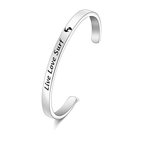 WSNANG Surfer Bracelet Surfing Lover Gifts Live Love Surf Jewelry for Ocean Waves Lover Gifts Surfer Birthday Gifts (Bracelet)