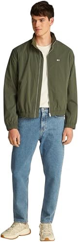 Tommy Jeans Herren Windbreaker Jacke Essential Stehkragen, Grün (Fatigue Green), S – Ansicht 5