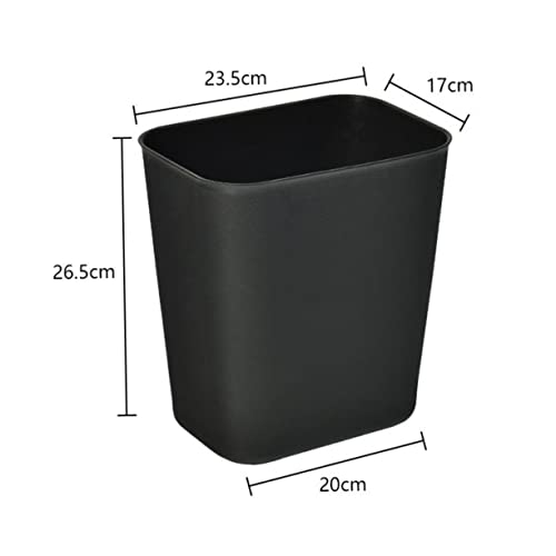 Caneca rectangular de plástico negra 2 piezas para basura doméstica miniatura 2