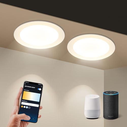 Aigostar 15 W inteligente Downlight LED, 36 Pack Luces para Alexa de 1430 LM Wi-Fi, Focos LED empotrada compatible con Alexa y Google Home, Regulable de luz cálida a blanca 3000-6500K, Φ145-155 mm