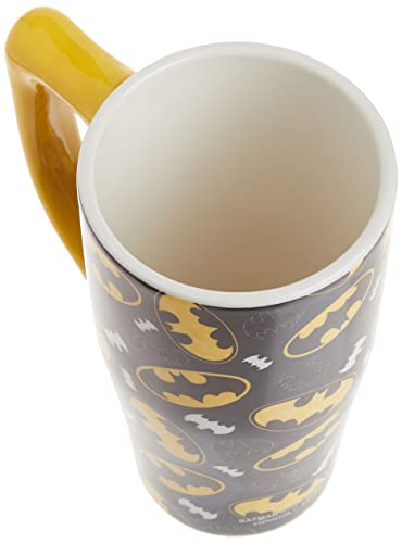 Image of Spoontiques - Ceramic Travel Mugs - Batman Logo Cup - Hot or Cold Beverages - Gift for Coffee Lovers