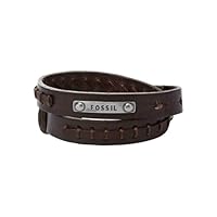 Fossil Bracciale Da Uomo Vintage Casual, Doppio Avvolgimento Lunghezza Totale: 480 mm Bracciale In...