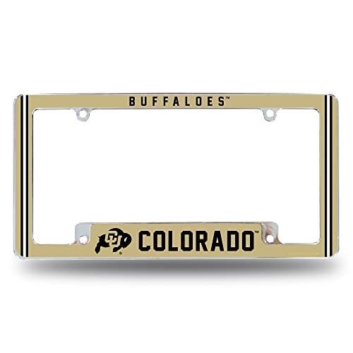 Rico Industries NCAA Colorado Buffaloes Alternate 12" x 6" Chrome All Over Automotive License Plate Frame for Car/Truck/SUV
