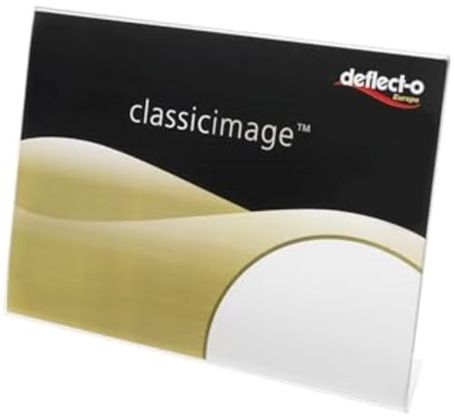 Deflecto 12-Pack A5 Landscape Sign Holders – Slanted Acrylic/Perspex Stand for Leaflets & Posters