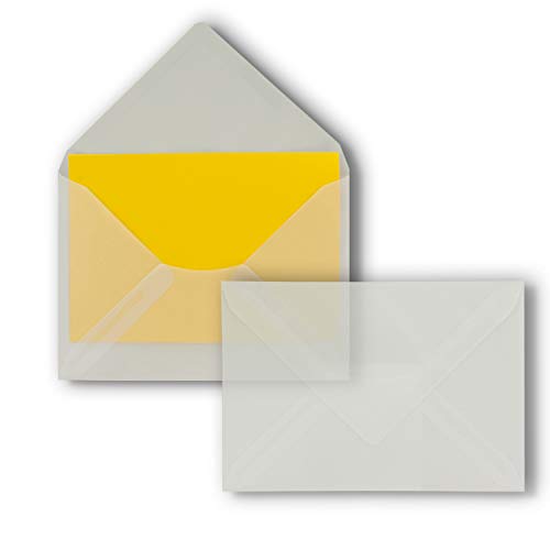 25 Briefumschläge - Transparent - DIN C6-114 x 162 mm - Kuverts...