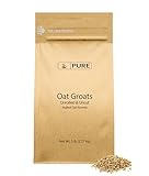 PURE ORIGINAL INGREDIENTS Oat Groats, Whole, Uncut & Hulless, High in Protein, Oat Kernels (5 Pound)