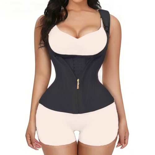 Waist Trainer for Women Tummy Control Sports,Workout Waist Cincher Corset Adjustable Shoulder Strap with Zipper Hook