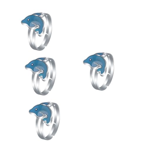 Ipetboom 4 Piezas Anillo Termocrómico de Cambiar de Color Anillo de Estado de Ánimo de Accesorio y Temáticos