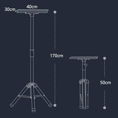 Foldable Projector Stand Tripod, Height Adjustable Telescopic up to 83 Inches for Home Theatre Office, Stable and Load-Bearing with Storage Bag, 50-170cm miniatura 2
