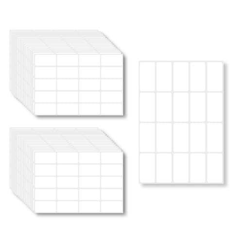 OUDQFCJ 50 Pcs Etiquetas Adhesivas para Ropa, Pegatinas Blancas Impermeables con Nombre, Autoadhesivas para Identificación en Residencias, Campamentos, Lavanderías, Guarderías (40x19mm)