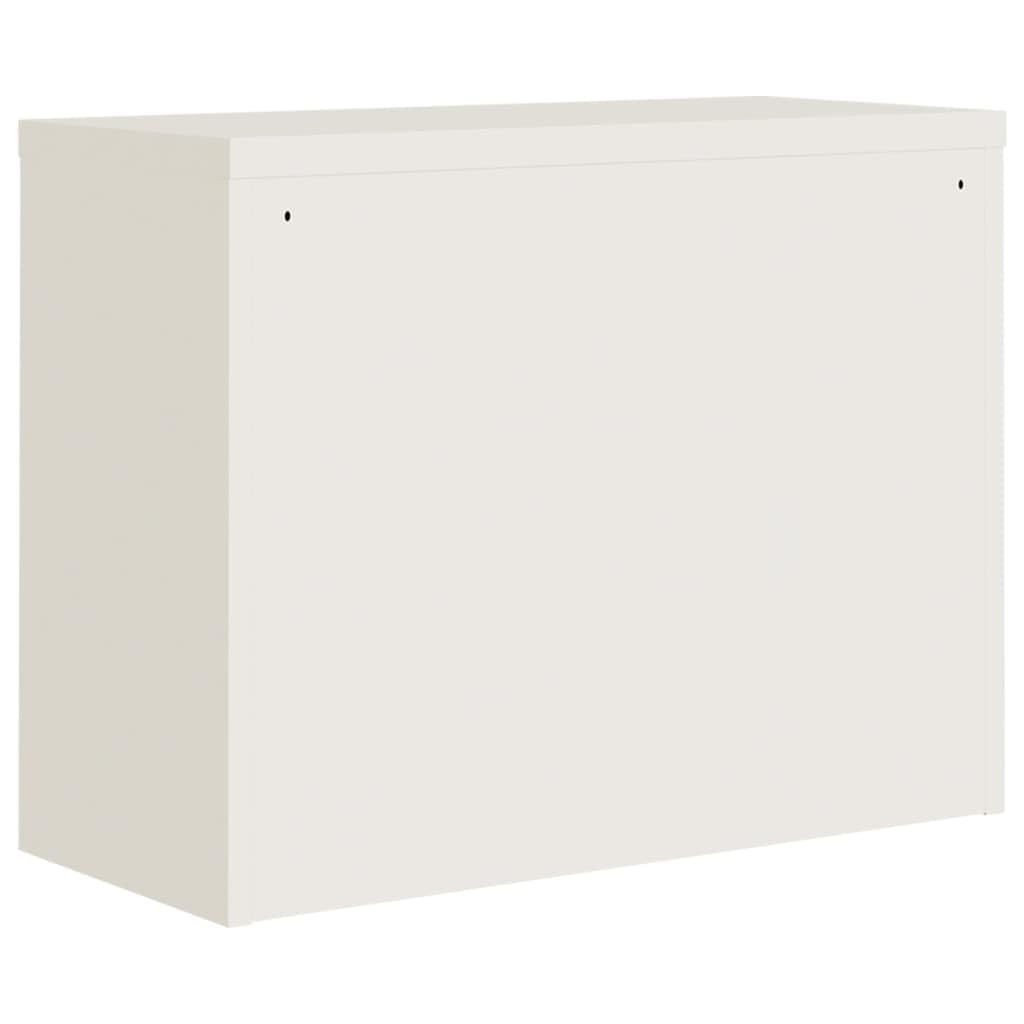 Armario archivador de acero blanco 90 x 40 x 70 cm con estante, armario de oficina con cerradura para archivos y material de oficina, revestimiento de polvo, resistente y fácil de limpiar