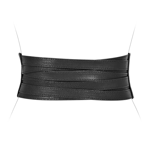 XZQTIVE Wide Elastic Belts for Women Dresses Black Waist Corset Belt for Women Fashion Wide Stretchy Belts, Black, 90cm