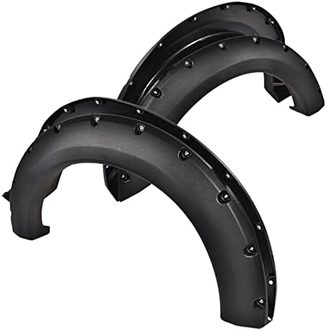 Yvessvi Fits Textured Pocket River Style Bolt on Fender Flares 4PCS (Textured Black, Plastic)