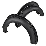 Yvessvi Fits Textured Pocket River Style Bolt on Fender Flares 4PCS (Textured Black, Plastic)