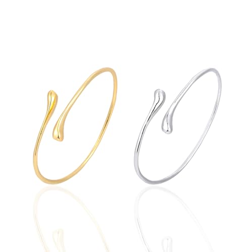 Gold Cuff Bracelets for Women, Silver Arm Cuff Jewelry for Women Upper Arm Bracelet Band, Minimalist Tarnish Free Gold Bracelets for Women Small Wrist Gold Upper Armband Greek Goddess Accessories