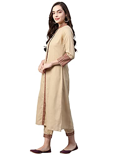 Image of INDO ERA Women's Self Design Pure Cotton Straight Kurta with Pant & Dupatta Set (KKKKK2534)