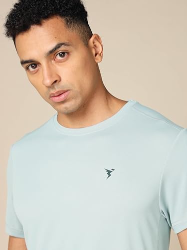 Image of TECHNOSPORT Men's Slim Fit Polyester Activewear Sports T-Shirt with Moisture-Wicking Comfort for Workout, Running & Gym