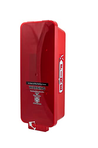 PRO&Family Fire Extinguisher Cabinet 5 lb Fire Extinguisher Box Outdoor Fire Cabinet Mounted Fire Extinguisher Cabinet Fire Extinguisher Cover (1, Red with Clear Pull-Cover, 5 lb)