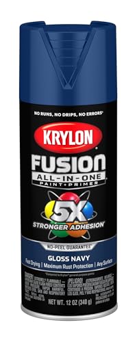 Image of Krylon Fusion All-In-One Adhesive Spray Paint for Indoor /Outdoor Use, 12 oz, Navy