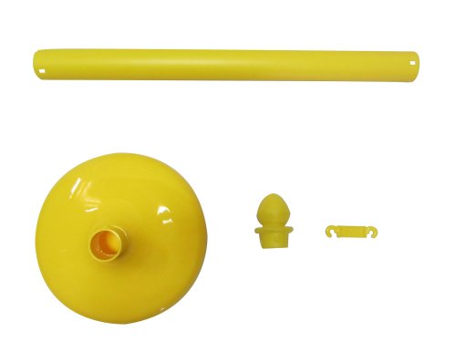 Vip Crowd Control Plastic Stanchion 4Pcs Set Yellow + 32' Chain + Sign Bracket, Crowd Control Center #TOP3