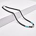 VN Jewelry Handmade Mens Tigers Eye Onyx Beaded Necklace Chain Natural Gemstones Healing Crystal Jewellery (Black/Blue turquoise)