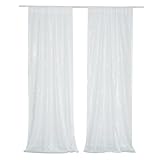 PartyDelight White Sparkly Sequin Backdrop Curtains 2FT X 8FT 2 Panels for Wedding Party Room Decorations Events