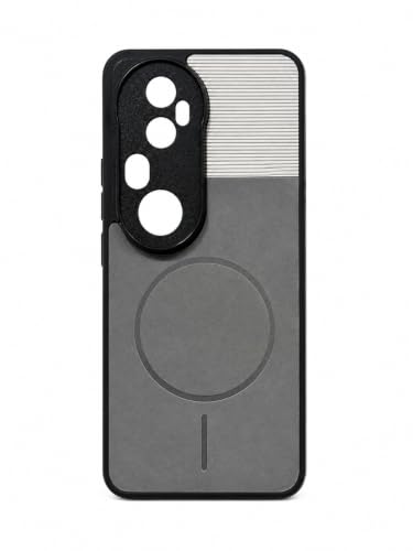 Image of Bintage 2in1 Hard Slim Back Case | Soft Border Camera Protect | Dual PU Leather Finish Back Cover Compatible for Vivo T4 Ultra 5G - White & Grey