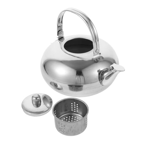 CRAFTHROU Tetera De Acero Inoxidable Olla Hirviendo Tetera Con Colador Calentador De Agua Tetera Con Infusor Hervidor De Agua Caliente Cafetera Para Estufa Hervidor De Infusión De Té Silver