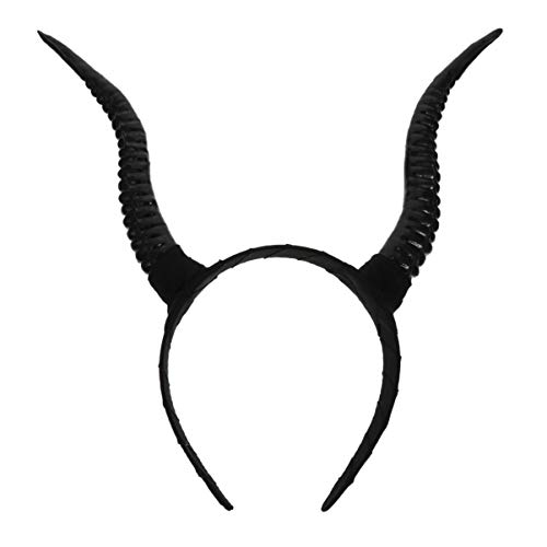 Lurrose Halloween Sheep Horn Headband Gothic Antelope Horns Headband Devil Horns Hair Hoop Headpieces for Halloween Costume Photo Props