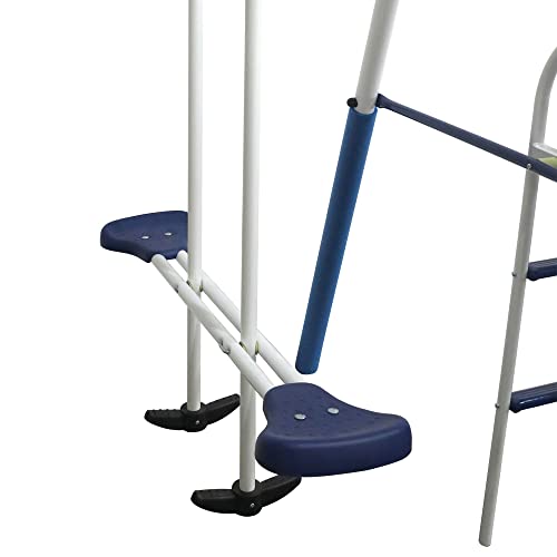 XDP Recreation Playground Galore Kids Outdoor Backyard Playground Set with Glider, Slide, 3 Swings, and Seesaw for Ages 3 to 8 Years, Blue/White - Thumbnail 2