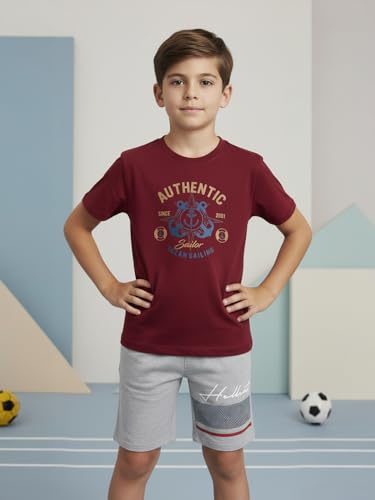 Image of HELLCAT Boys Dress Clothing Set Combo with Tshirts & Shorts - Pack 3
