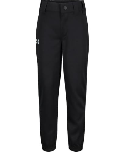 Under Armour Boys' Utility Baseball Pant with Snap Closure Black/Aluminum 7